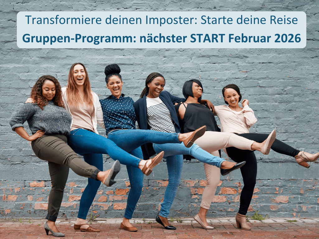 Frauen lachen und feiern gemeinsam – Gruppen-Coaching-Programm Transformiere deinen Imposter: Starte deine Reise, nächster Start Februar 2026