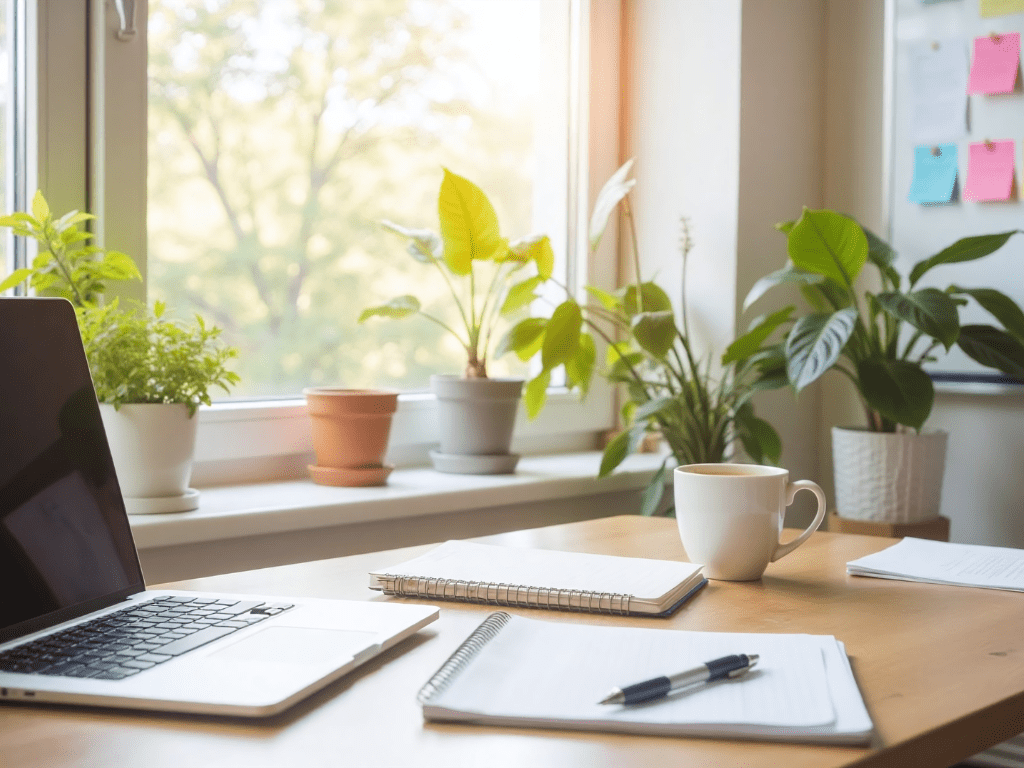 Ruhiger Arbeitsplatz für eine strukturierte 1:1 Online-Begleitung