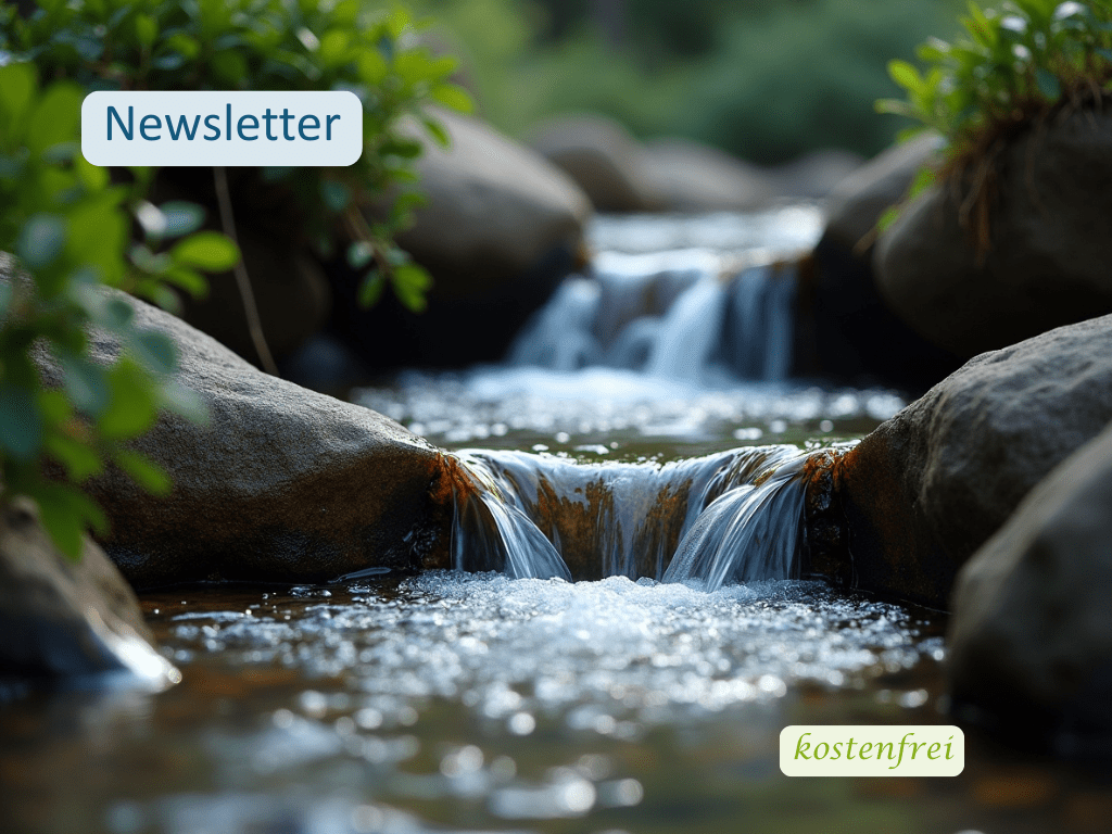 Erfolg und leben newsletter Kleiner Wasserlauf zwischen Steinen in ruhiger Natur