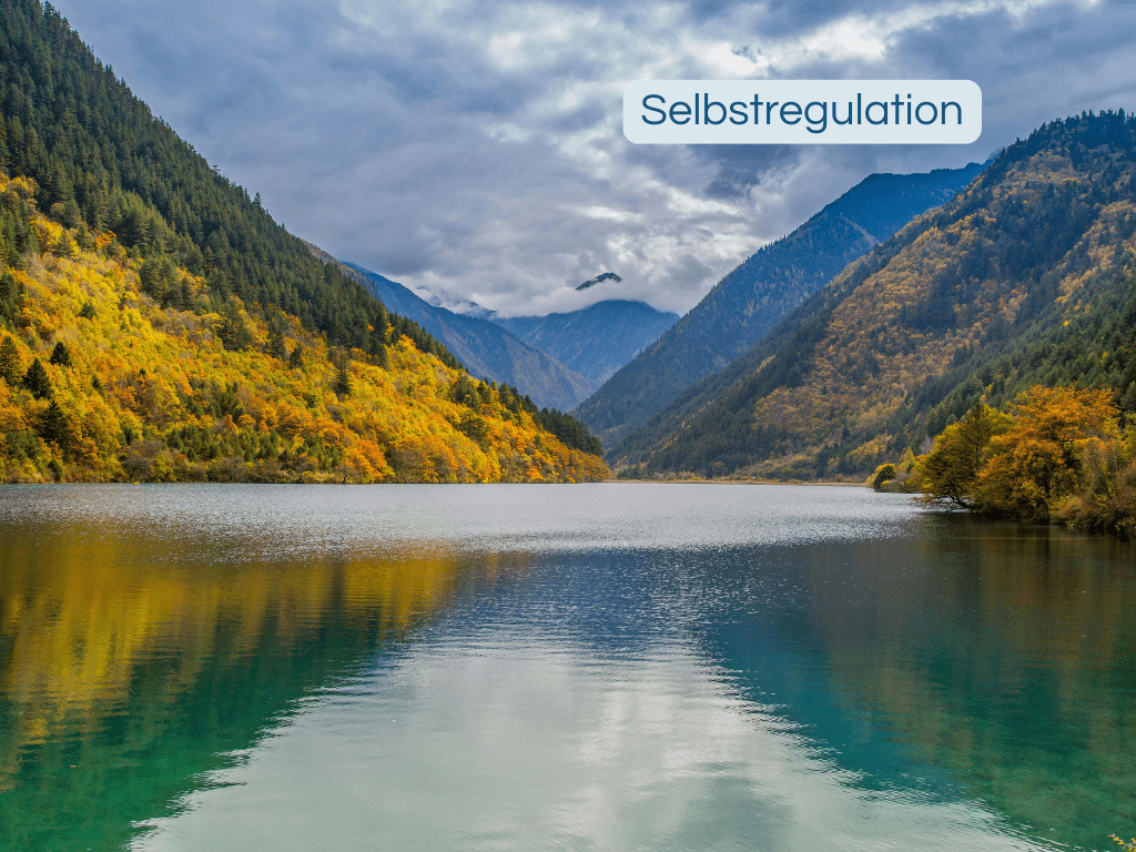 Ruhiger See zwischen Bergen – Bild für Selbstregulation und innere Stabilisierung